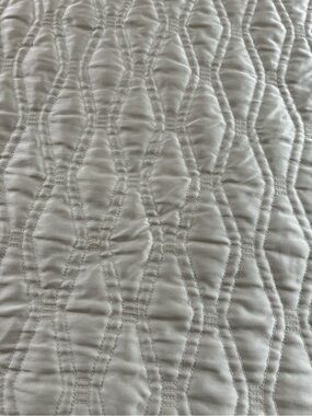 Hotel Collection Queen Quilt Coverlet Light Olive Green Solid Shine Textured
